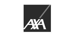 Logotip en blanc i negre d'AXA, companyia asseguradora col·laboradora de Junyent Estudi Dental.